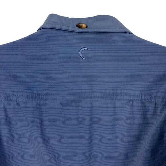 Zyia Active Womens Vented Button Down Short Sleeve Fishing Blue Shirt Top sz M - Picture 13 of 16